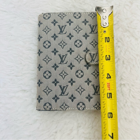 Louis Vuitton Mini Lin Monogram Canvas Leather Agenda Memo Book Cover w/ LVnotes - Picture 9 of 16